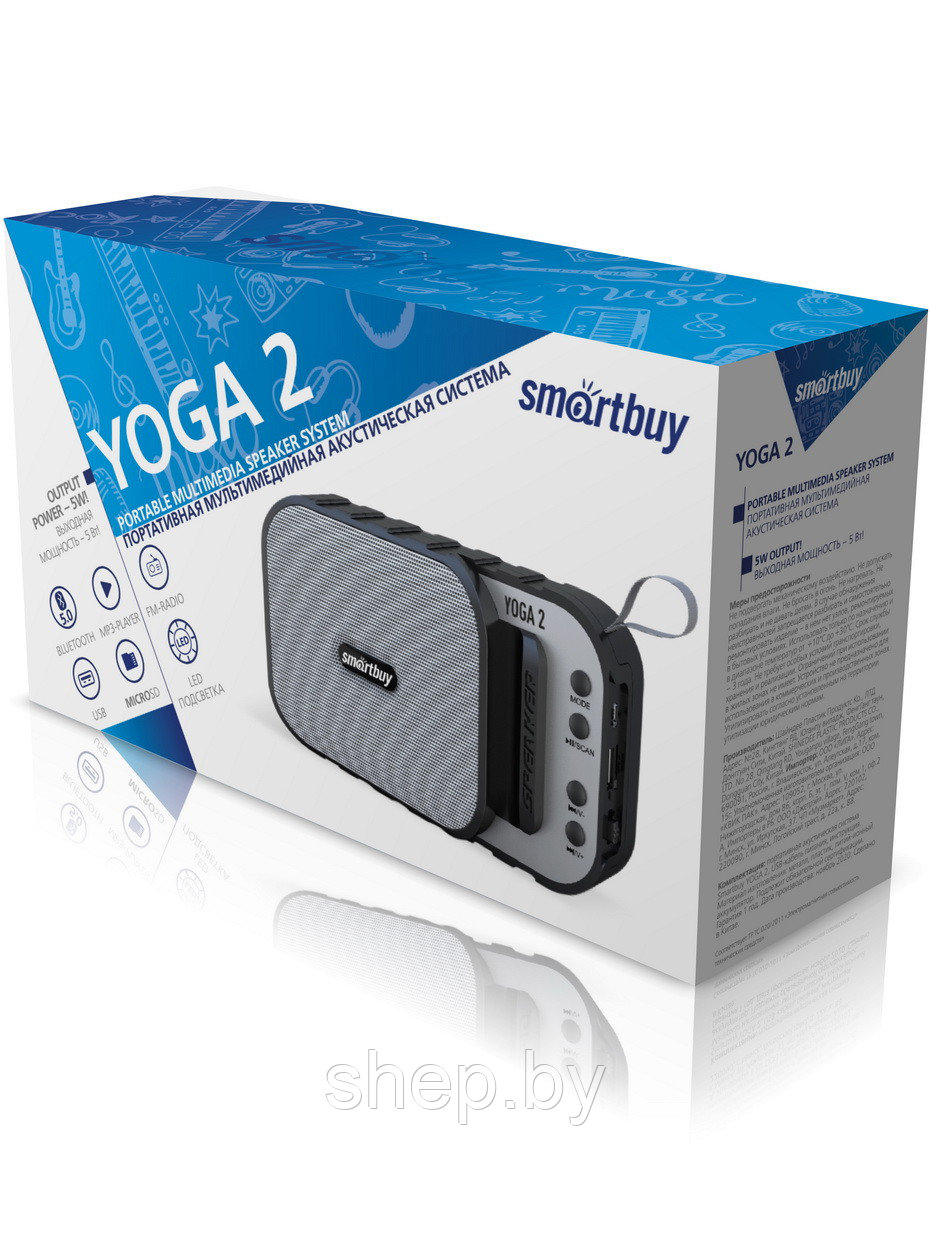 Колонка Smartbuy YOGA 2 SBS-5040 Bluetooth, MP3, FM-радио - фото 3 - id-p188476452
