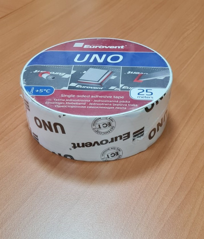 Eurovent  UNO -  односторонняя лента для склеивания и ремонта кровельных пленок и мембран, 50мм*25мп