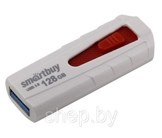 Флеш-накопитель USB 3.0/3.1 Gen1 Smartbuy 128GB IRON White/Red - фото 1 - id-p188477318