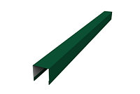Планка вертикальная лицевая для горизонтального монтажа штакетника 0,45 Drap  RAL 6005 зеленый мох