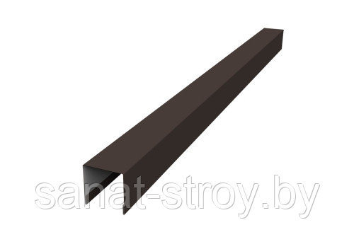 Планка вертикальная лицевая для горизонтального монтажа штакетника 0,45 Drap RR 32 темно-коричневый. - фото 1 - id-p131438360