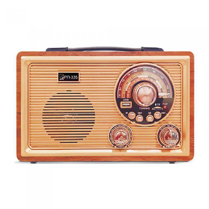 Портативный радиоприемник БЗРП РП-335 мощный аналоговый аккумуляторный FM приемник в ретро стиле радио