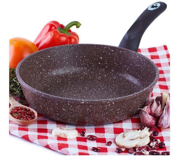 Антипригарная сковорода с гранитным покрытием 24 см литая алюминиевая сковородка для газовой плиты коричневая - фото 1 - id-p188219059