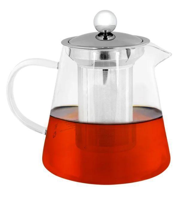 Стеклянный заварочный чайник GREENBERG GB-4610 заварочник с ситом ситечком фильтром для чая кофе