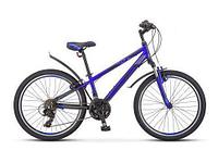 Велосипед подростковый для мальчика STELS Navigator-440 V 24 дюйма колеса и рама 12" синий скоростной горный