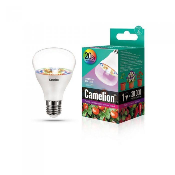 Фитолампа CAMELION LED20-PL/BIO/E27 светодиодная лампа для роста рассады растений - фото 1 - id-p188229112