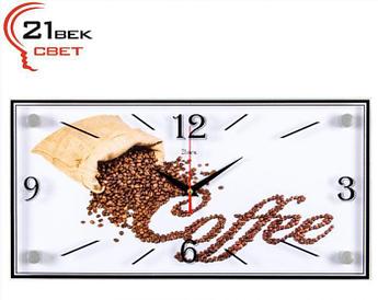 Настенные кварцевые интерьерные стрелочные часы на кухню прямоугольной формы 21 ВЕК 1939-1169 кофе для кухни
