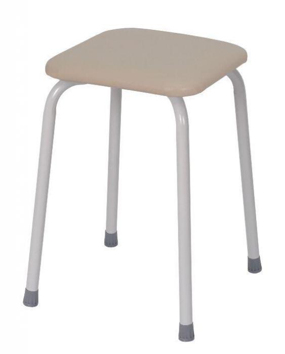 Табурет стулья для кухни ЗМИ Т269 квадратный 224 ваниль Кухонная табуретка на металлокаркасе - фото 1 - id-p188220067