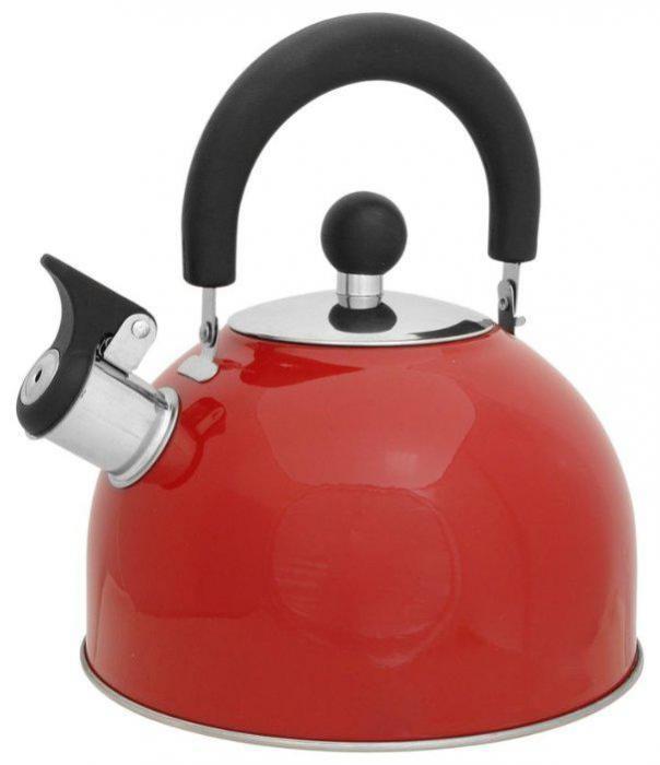 Чайник со свистком из нержавейки металлический MALLONY MAL-039-R 2,5л красный индукционный - фото 3 - id-p188236352
