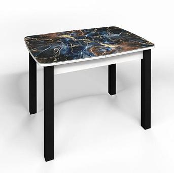 Кухонный обеденный раскладной стол NS31 БЕЛЫЙ/Черный трансформер деревянный