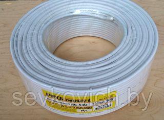 Кабель коаксиальный RG-6U, 75Ом, Cu/Al/Cu, 48%, 100м, INDOOR, белый