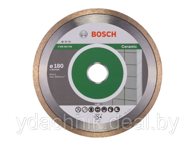 Алмазный круг 180х25,4мм керамика Professional (BOSCH) - фото 1 - id-p188485204