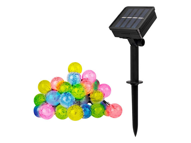 Светильник садовый на солнечной батарее SLR-G05-30M ФАZА (гирлянда, шарики, мультицв)