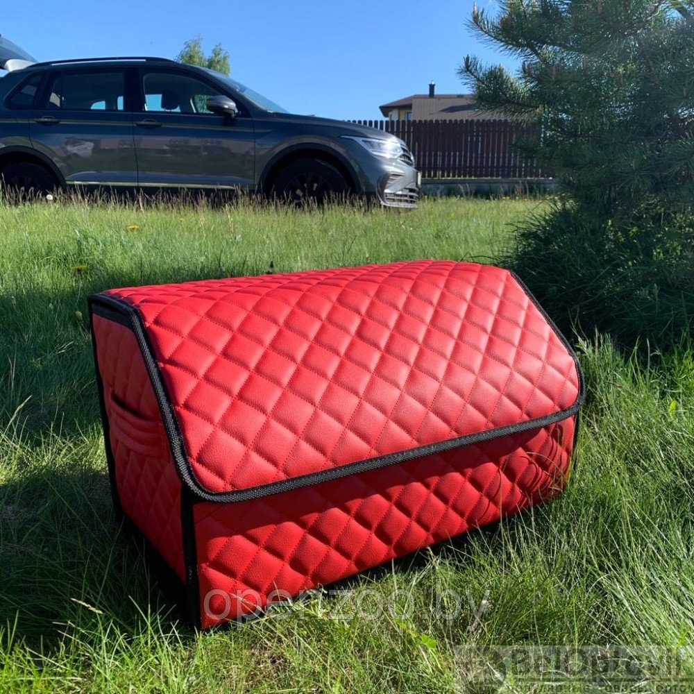 Автомобильный органайзер Кофр в багажник LUX CARBOX Усиленные стенки (размер 50х30см) Коричневый с коричневой - фото 5 - id-p188491682