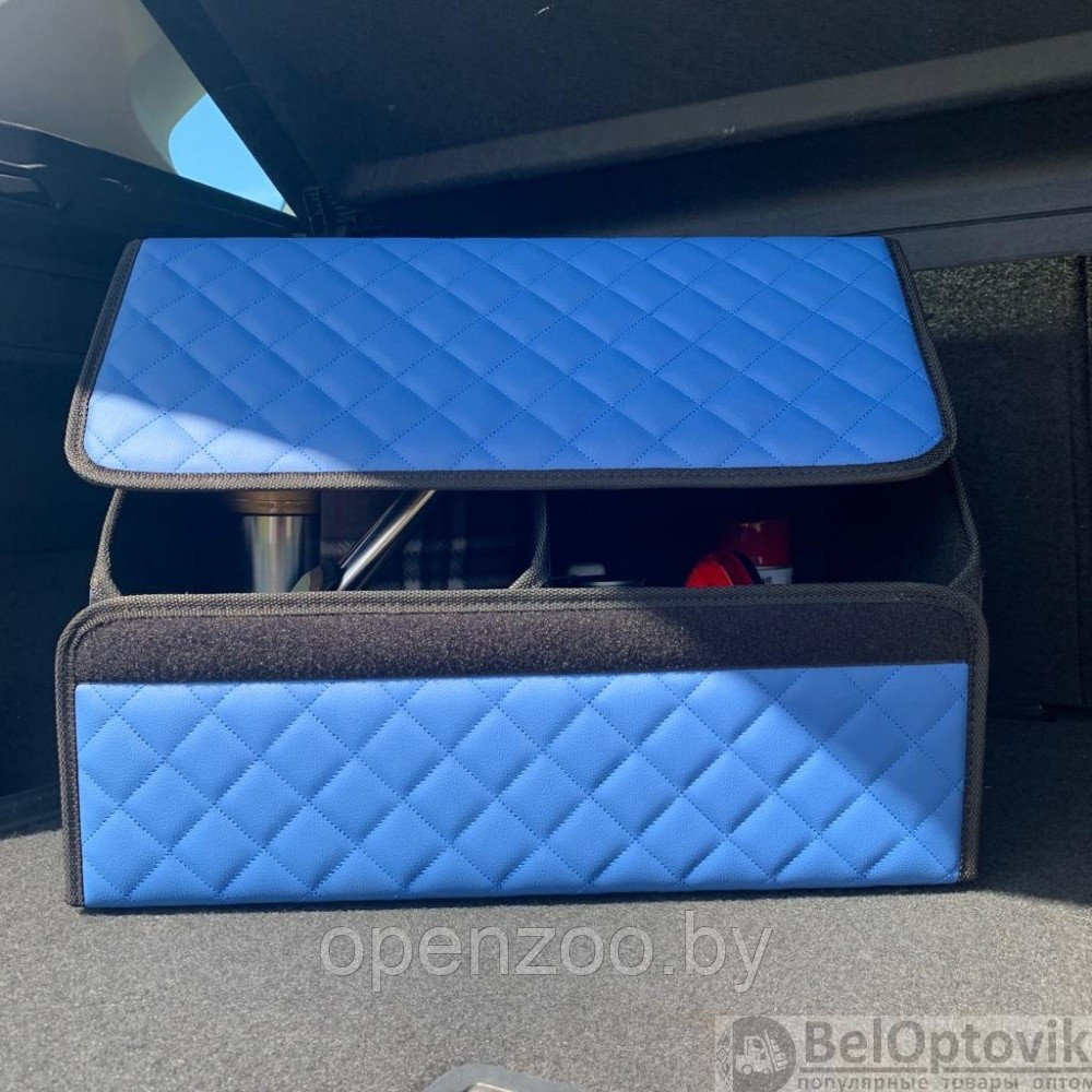 Автомобильный органайзер Кофр в багажник LUX CARBOX Усиленные стенки (размер 50х30см) Коричневый с коричневой - фото 8 - id-p188491682