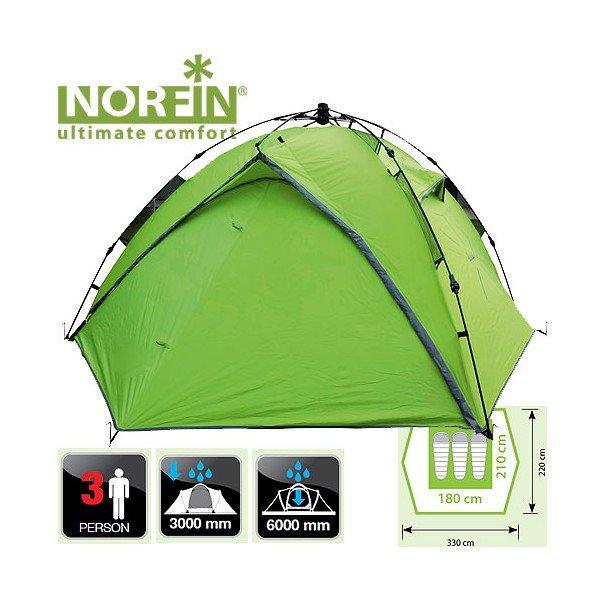 Туристическая 3-х местная палатка NORFIN TENCH 3 NF-10402 - фото 1 - id-p188492420