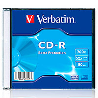 Диск Verbatim "Extra Protection Slim", CD-R, 0.7 гб, тонкий футляр (slim case), 1 шт