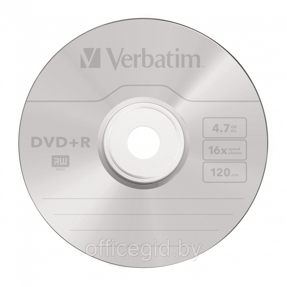 Диск Verbatim на шпинделе, DVD+R, 4.7 гб, круглый бокс, 10 шт - фото 3 - id-p180057498