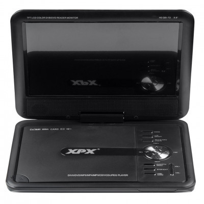 Портативный DVD плеер XPX EA-9099L, 9.8", 2304x1926, цифровой тюнер DVB-T2/C, антенна, аккумулятор