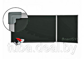 Двухэлементная магнитно-меловая черная доска BoardSYS, 100 х 225см