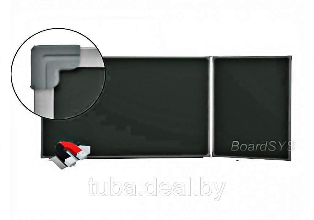 Двухэлементная магнитно-меловая черная доска BoardSYS, 100 х 225см - фото 1 - id-p188499321