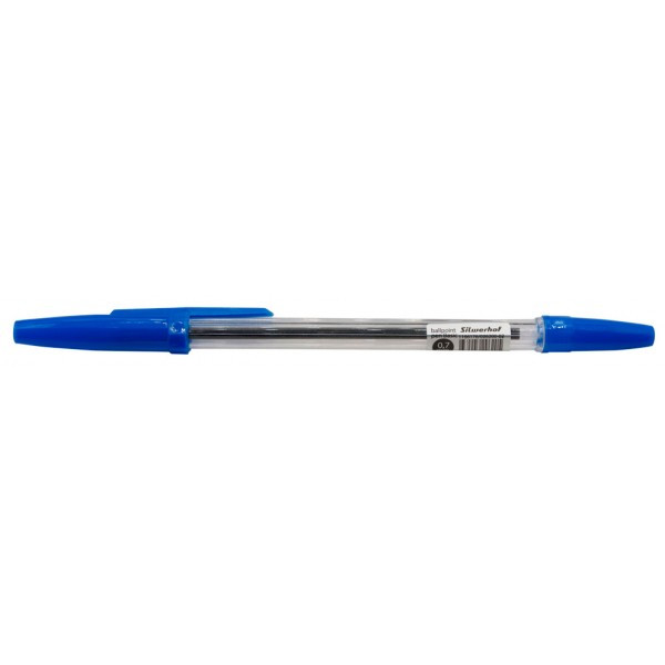 Ручка шариков. Silwerhof Basic 1166176 корп.прозрачный d=0.7мм чернила син. кор.карт. сменный стержень - фото 1 - id-p188498999