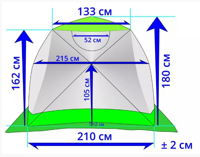 Палатка для зимней рыбалки Лотос Куб 3 Классик С9 - фото 5 - id-p188508263