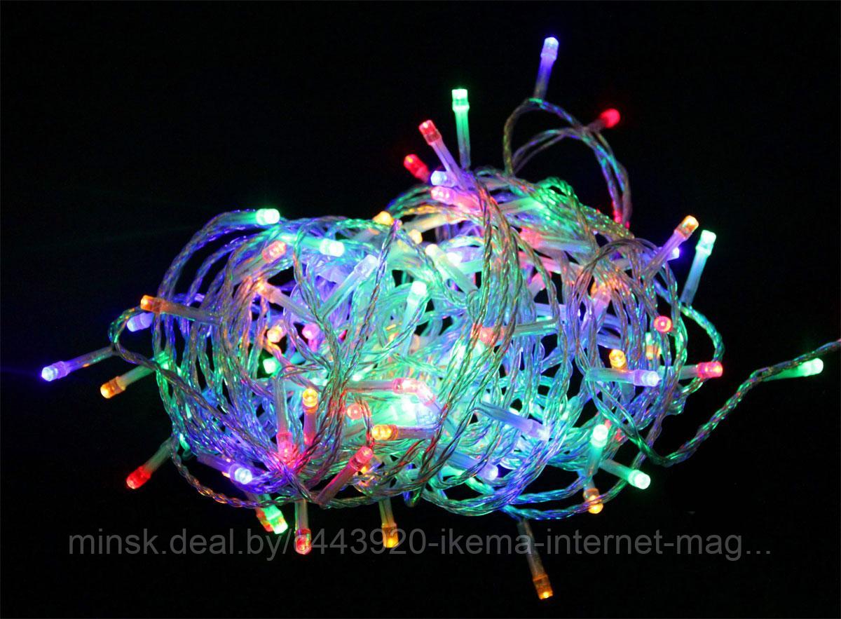 Гирлянда электрическая c контроллером (светодиод разноцветный) 100 лампочек, 6 м. (Артикул:BH6009) - фото 1 - id-p111480256