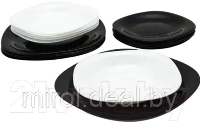 Набор тарелок Luminarc Carine Black/White N1479 - фото 1 - id-p188510480