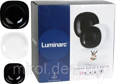 Набор тарелок Luminarc Carine Black/White N1479 - фото 3 - id-p188510480
