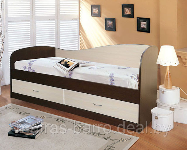 Кровать односпальная Лагуна-2 с ящиками в цвете сосна Карелия - фото 4 - id-p188525850