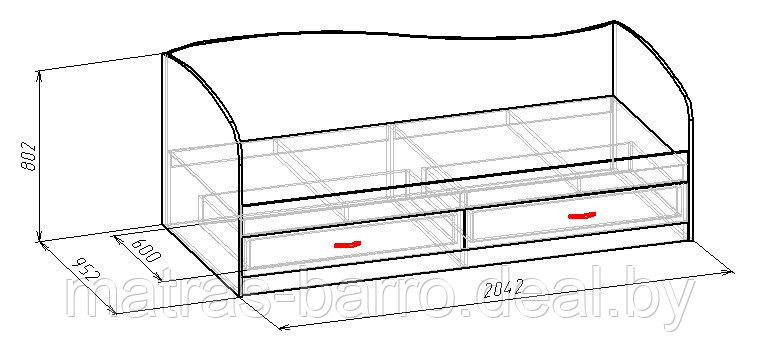 Кровать односпальная Лагуна-2 с ящиками в цвете сосна Карелия - фото 5 - id-p188525850
