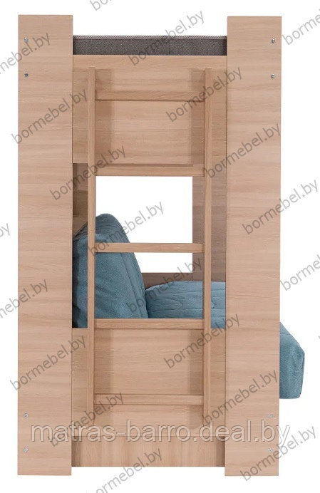 Кровать двухъярусная с диван-кроватью ЛДСП дуб сонома (чехол Cover 83) - фото 5 - id-p188532480