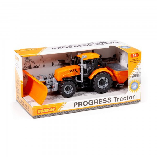 Детская игрушка Трактор "Прогресс" снегоуборочный инерционный (оранжевый) (в коробке) арт. 91772 - фото 9 - id-p188536470