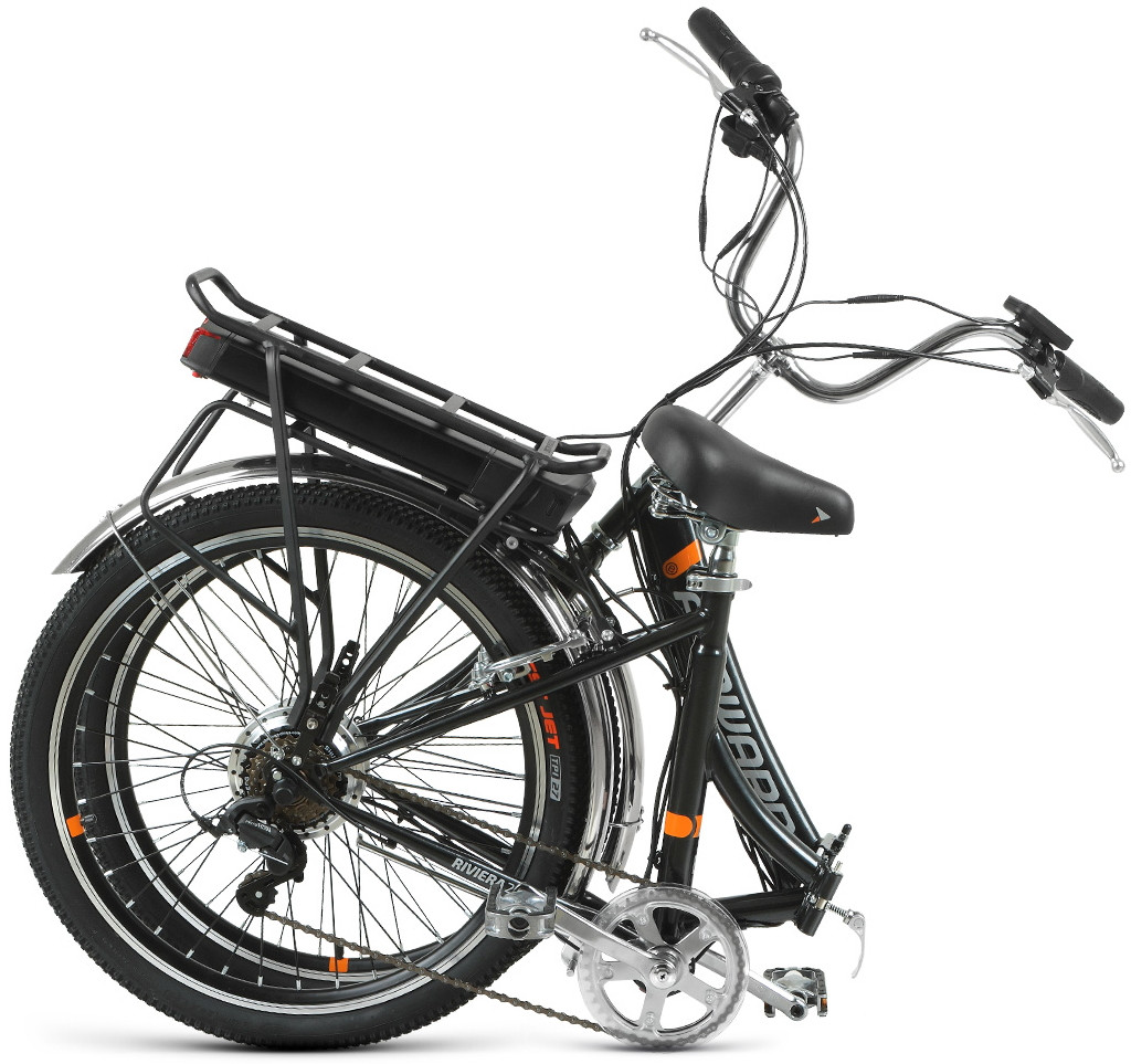 Электровелосипед Forward Riviera 24 E-250 с Корзинкой 2022 черный - фото 2 - id-p188535769