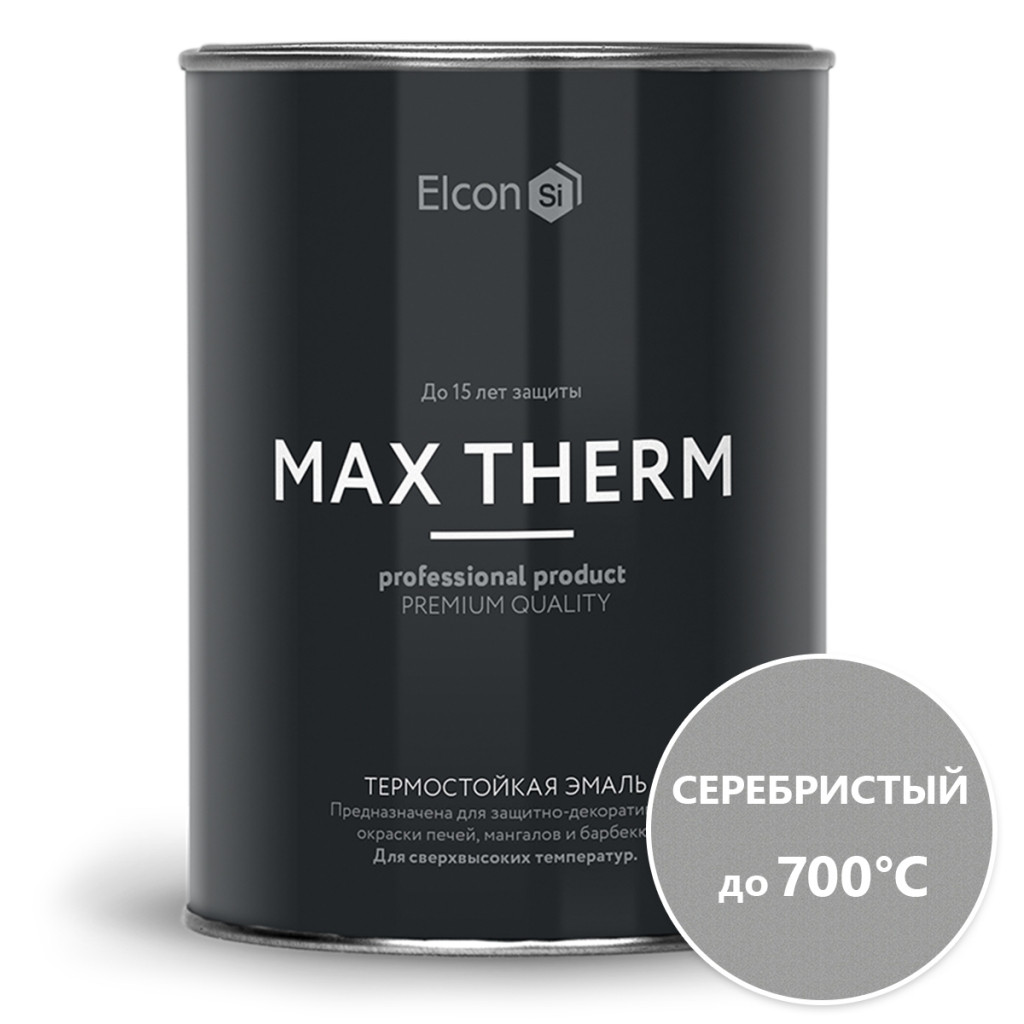 Краска термостойкая 0,8 кг Серебро ELCON - фото 1 - id-p188537427