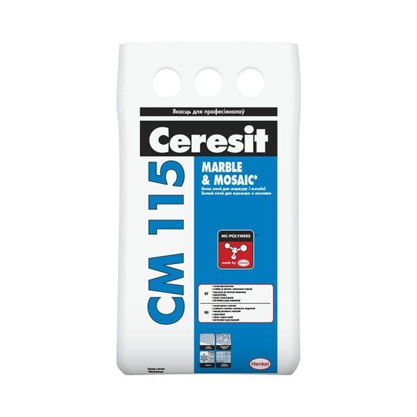 Ceresit/СМ 115/ Растворная сухая  облицовачная смесь (для мрамора и мозаики) белая  5кг