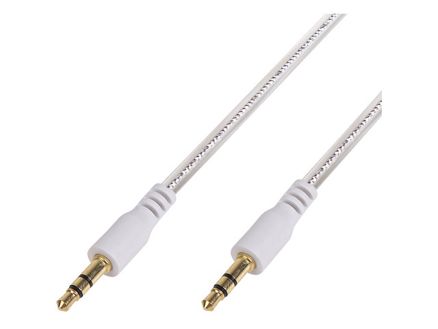 Аудио кабель AUX 3.5 мм гелевый 1 м белый REXANT