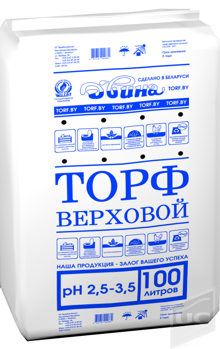 Торф верховой 100 л