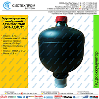 Гидроаккумулятор мембранный  MS 0,75-210/1/N/B1 (M33x1,5;G1/2“)/050/N, 02104-00644