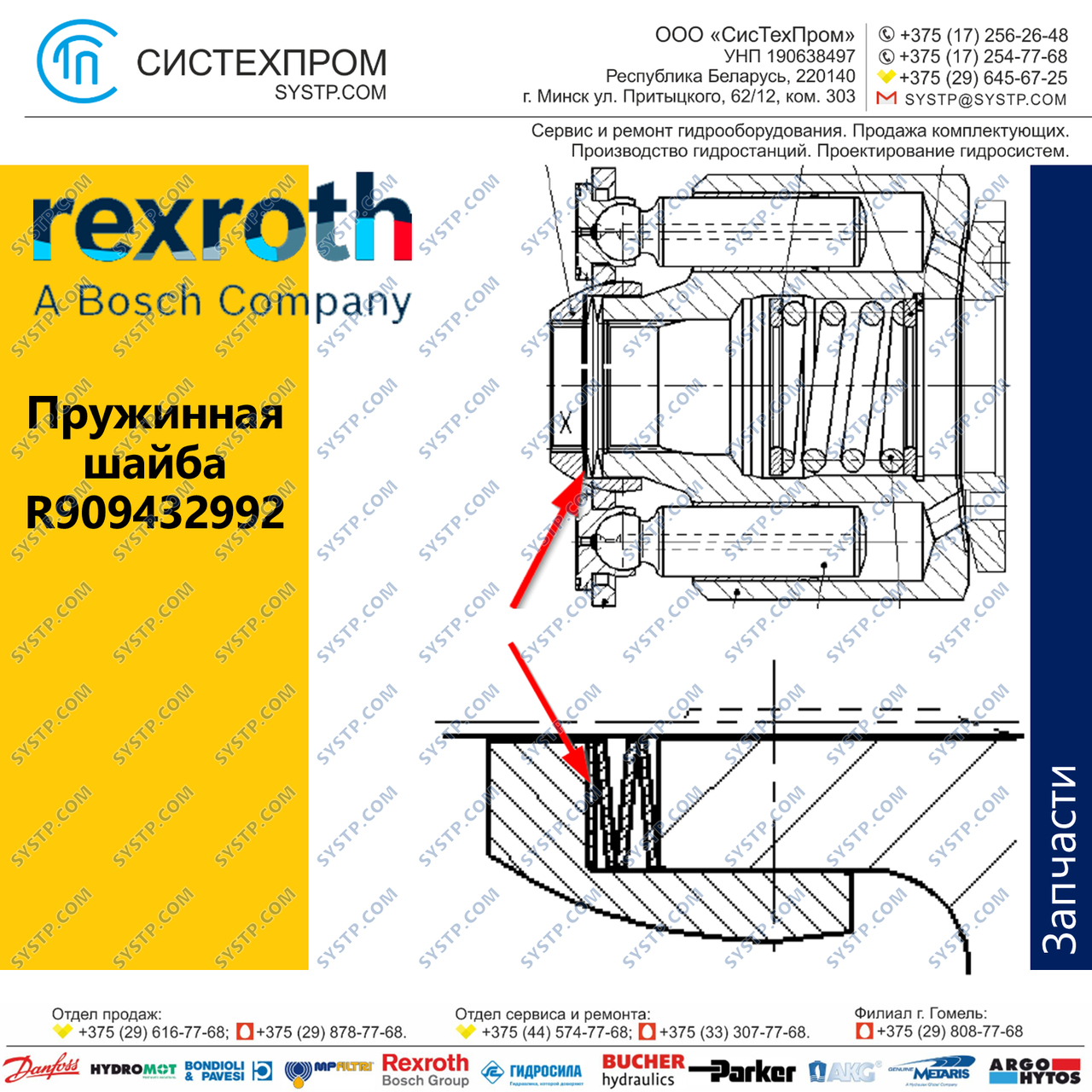 Кольцо  R909432992 зап.часть насоса A4VG56