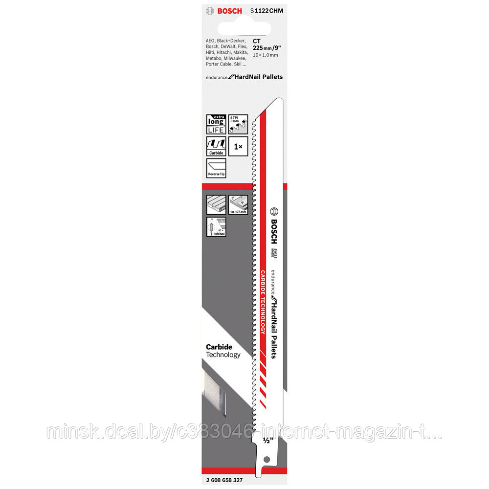 Пильное полотно S1122CHM Endurance for HardNail Pallets (1 шт / 225 мм) BOSCH (2608658327) - фото 1 - id-p114593669