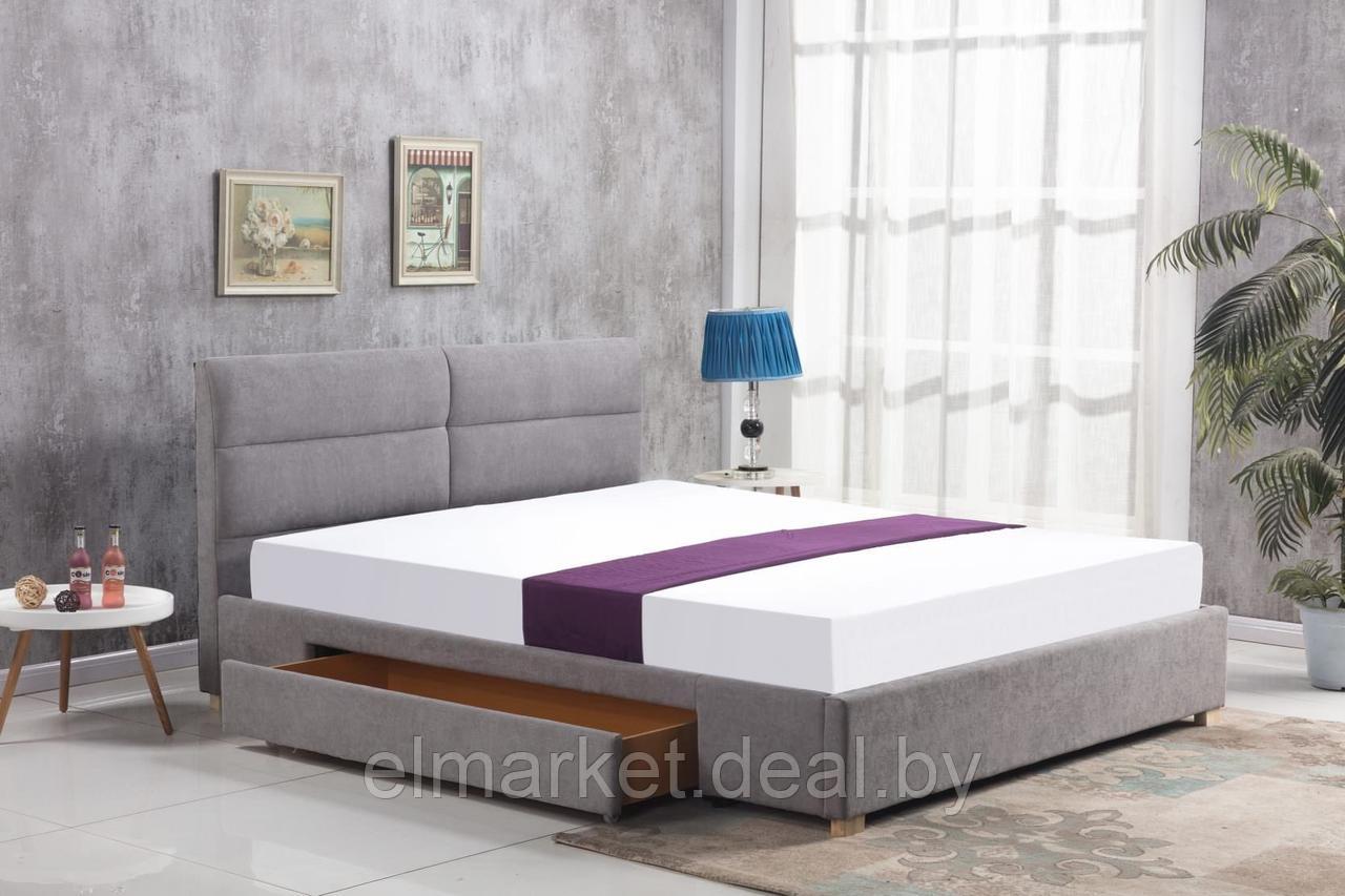 Кровать Halmar Merida 160x200 светло-серый - фото 1 - id-p188575414