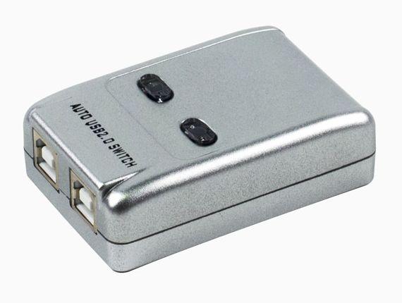Адаптер - переключатель - свитч USB-B - USB2.0 для подключения принтера к двум ПК, серый 555665