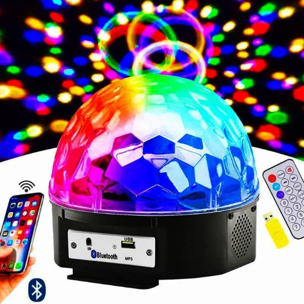 Диско-шар музыкальный LED Ktv Ball MP3 плеер с bluetooth с пультом управления музыкой - фото 3 - id-p188585370