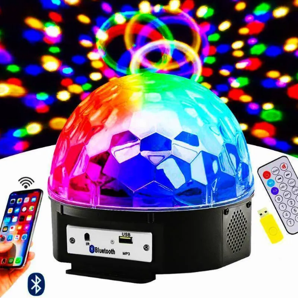 Диско-шар музыкальный LED Ktv Ball MP3 плеер с bluetooth с пультом управления музыкой - фото 2 - id-p188585558