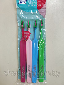 Зубная щетка TePe Colour Compact Extra Soft для подростков (набор 4 шт.)