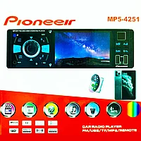 Автомагнитола Pioneeir mp5-4251 1Din с экраном MP5 с Bluetooth,aux,USB+пульт