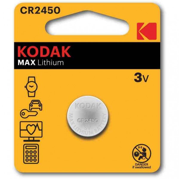 Батарейка Kodak MAX Lithium CR2450 - фото 1 - id-p188595087