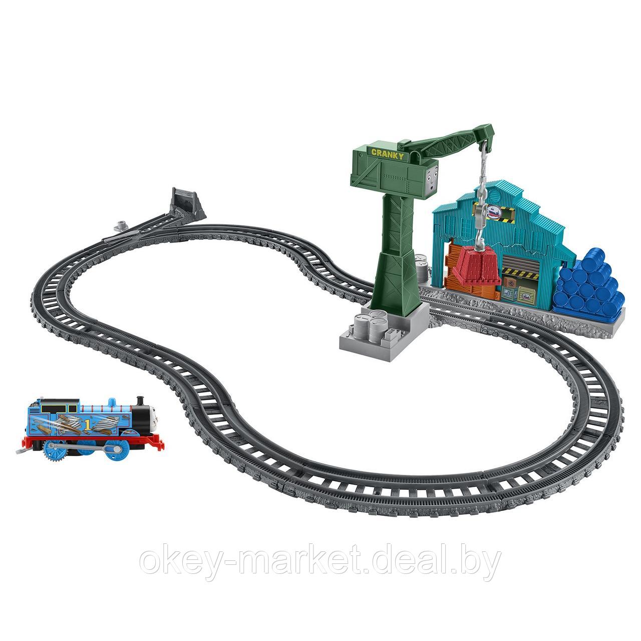 Игровой набор Thomas & Friends с паровозиком Томасом и подъемным краном Крэнки DVF73 - фото 1 - id-p188598937